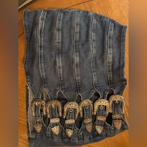 WINDSOR JEAN SKIRT WITH BUILT IN SHORTS